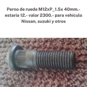 Perno de rueda M12xP 1.5x40 mm